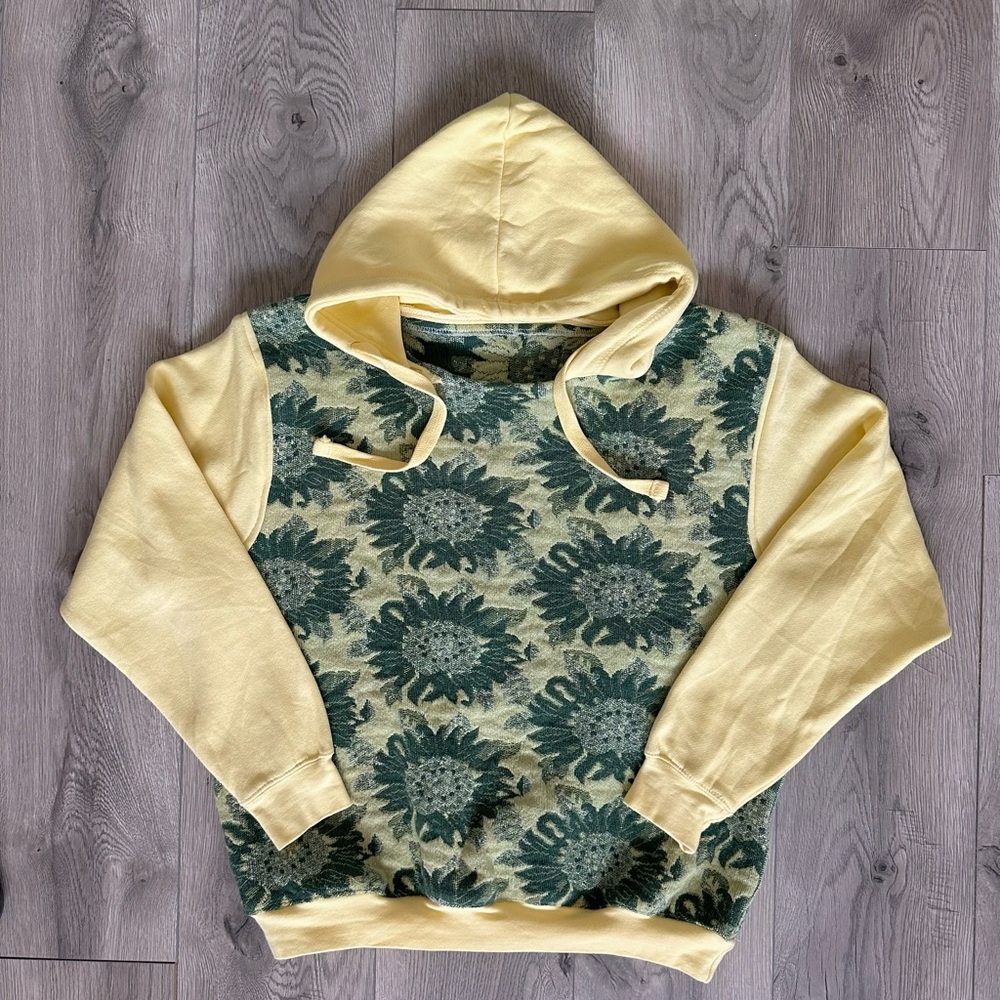 Upcycled Sunflower Tapestry Hoodie
